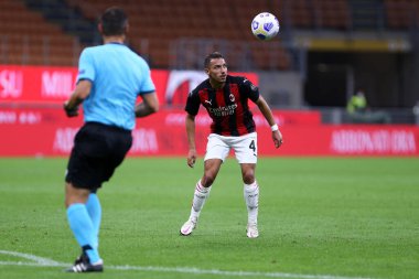 Milano, İtalya. 24 Eylül 2020. Uefa Avrupa Ligi. Ac Milan 'dan Ismael Bennacer UEFA Avrupa Ligi' nde Ac Milan ve Fotballklubben Bodo / Glimt arasında oynanan üçüncü ön eleme karşılaşmasında.  
