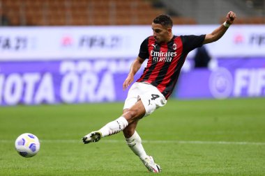 Milano, İtalya. 24 Eylül 2020. Uefa Avrupa Ligi. Ac Milan 'dan Ismael Bennacer UEFA Avrupa Ligi' nde Ac Milan ve Fotballklubben Bodo / Glimt arasında oynanan üçüncü ön eleme karşılaşmasında.  