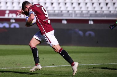 Torino, İtalya. 26 Eylül 2020. Torino FC takımından Andrea Belotti Torino Fc ve Atalanta Calcio arasındaki A serisi maçında. 