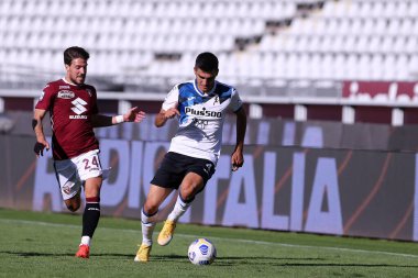Torino, İtalya. 26 Eylül 2020. Atalanta Bergamasca Calcio takımından Bosko Sutalo, Torino Fc ve Atalanta Calcio arasında oynanan A Serisi karşılaşmasında.