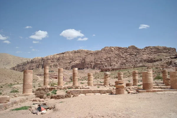 Petra Bir Tapınağın Kalıntıları — Stok fotoğraf
