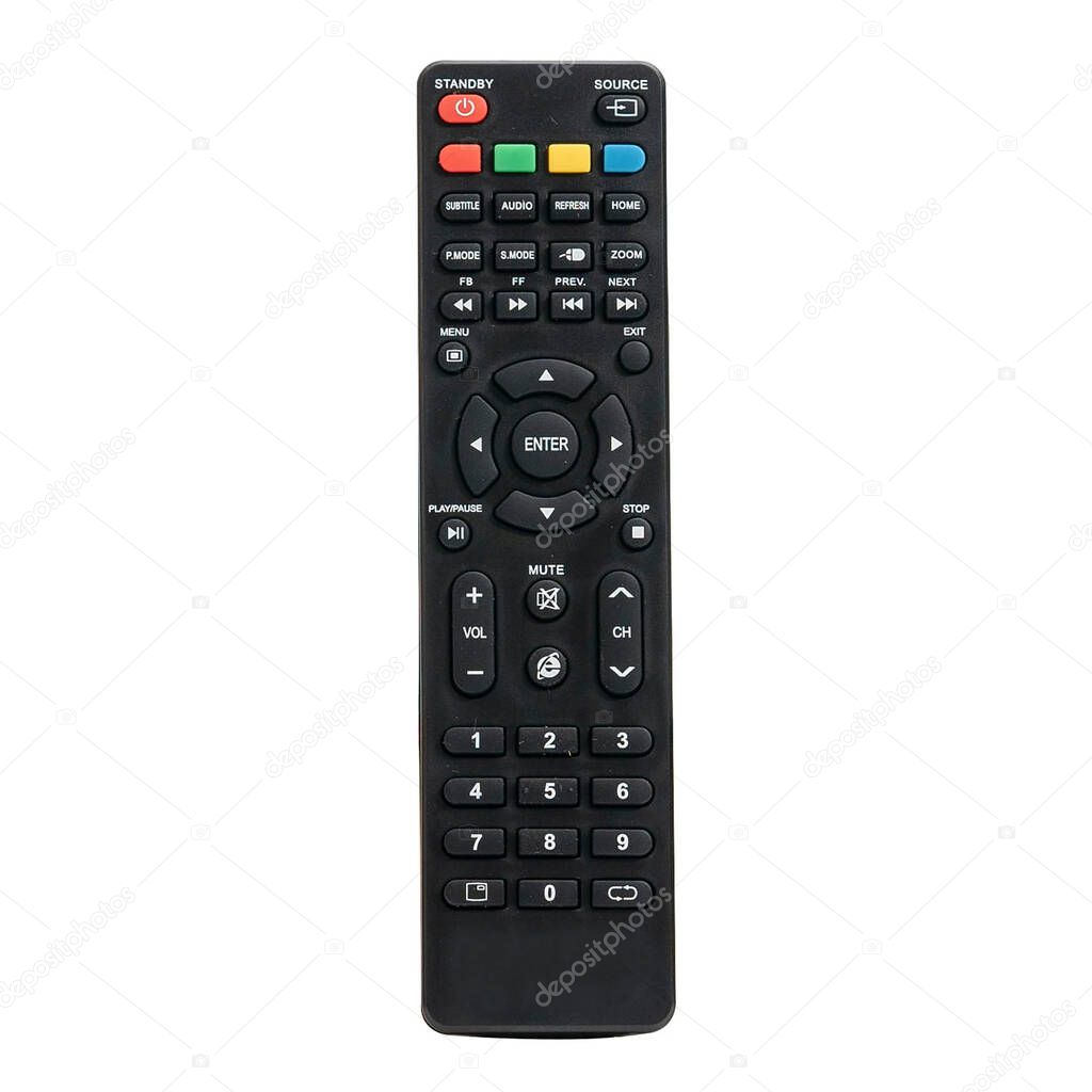 Android smart tv remote control in white background