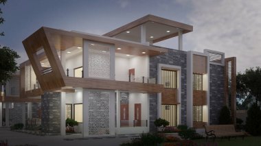 Bireysel bir evin 3d canlandırması