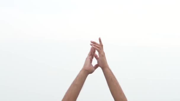 Menino Ambas Mãos Gesto Movimento — Vídeo de Stock