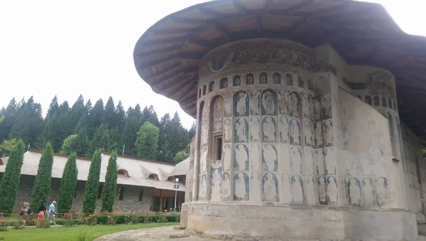Voronet Manastırı, Romanya. Bucovina 'nın güneyindeki Romen Ortodoks manastırlarından biri.