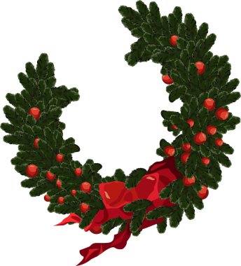Noel tasarım vektörü. Çam dalları, Noel süslemeleri, çiçekler, noktalar..