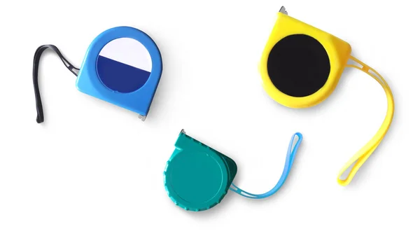 uzunluk ölçme sanayi bandı beyaz üst görünümde izole