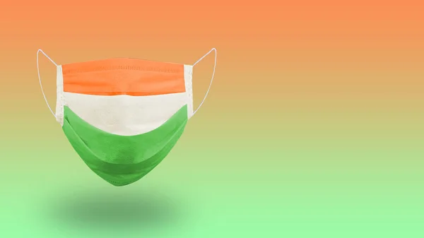 Hindistan Bağımsızlık Günü konseptinde Corona Virüsünden korumak için yüz maskesi