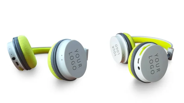 Kablosuz Bluetooth Kulaklıklar Beyaz Renkte Izole Edilmiş — Stok fotoğraf