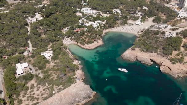 Cala Gracio Και Gracioneta Παραλίες Ίμπιζα Νησί — Αρχείο Βίντεο