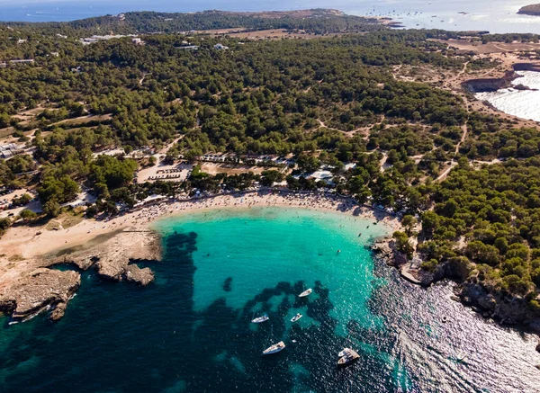 Cala Bassa Beach Ibiza Eiland Spanje — Stockfoto