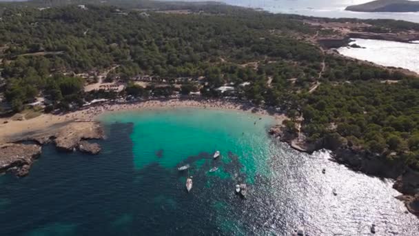 Stranden Cala Bassa Ibiza Spanien — Stockvideo