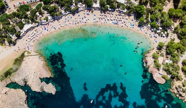 Strand Van Cala Bassa Ibiza Spanje — Stockfoto