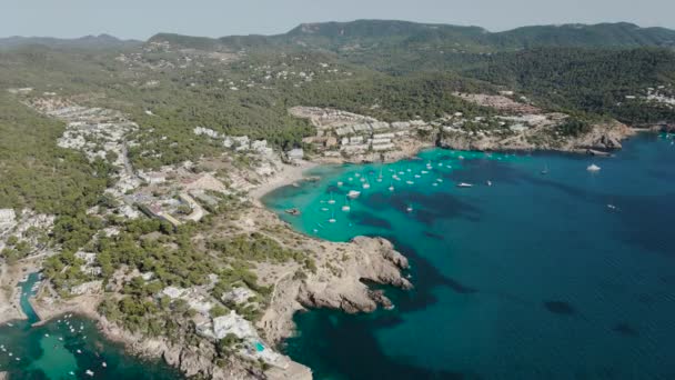 Пляж Кала Таріда Захід Від Острова Івіца Іспанія — стокове відео