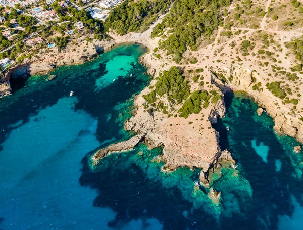 Strand Van Cala Codolar Ibiza Spanje — Stockfoto