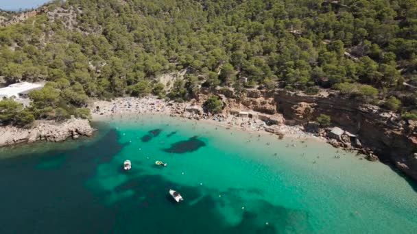 Cala Praia Saladeta Ilha Ibiza Espanha — Vídeo de Stock