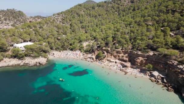 Stranden Cala Saladeta Ibiza Spanien — Stockvideo