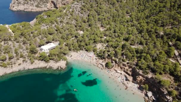 Spiaggia Cala Saladeta Isola Ibiza Spagna — Video Stock