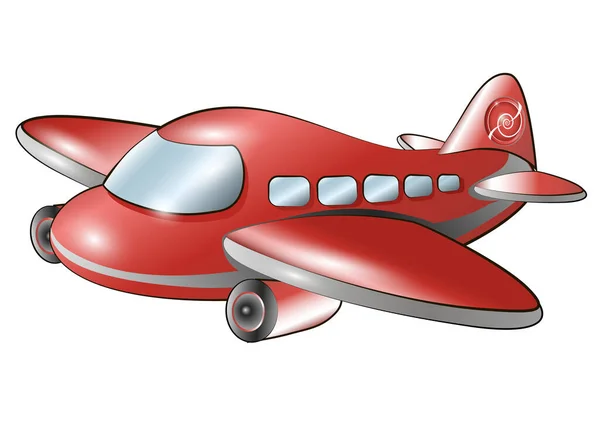 Vektor Illusztrációja Rajzfilm Repülőgép Tárgy Lapos Stílus — Stock Vector