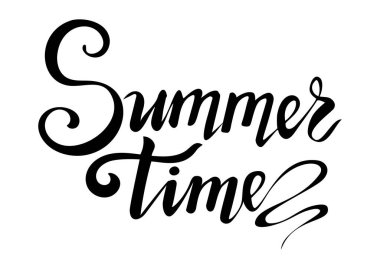 Yaz zamanı siyah harfler çizilmiş. Logo şablonları. Vektör illüstrasyonu