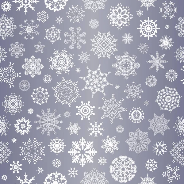 Winter Naadloos Patroon Met Sneeuwvlokken Kerstpatroon Vectorillustratie — Stockvector