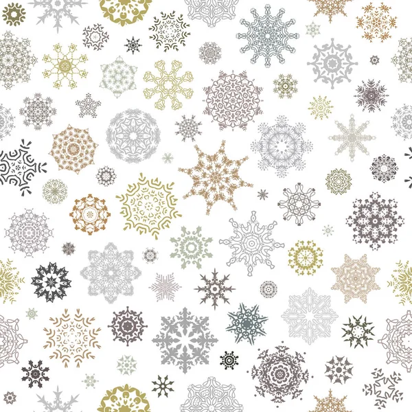 Naadloos Patroon Met Gekleurde Sneeuwvlokken Vectorillustratie — Stockvector