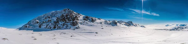 Panoramablick Auf Das Gesamte Atoklinten Gebirge Lappland Nordschweden Seitenansicht Alle — Stockfoto
