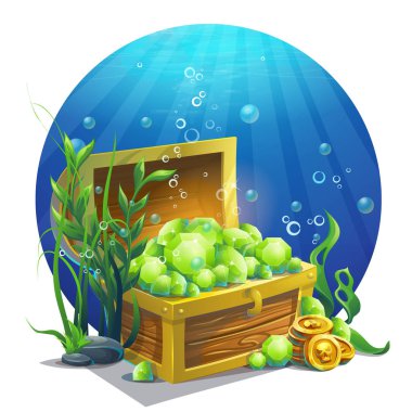 Zümrüt ile vektör çizim göğüs