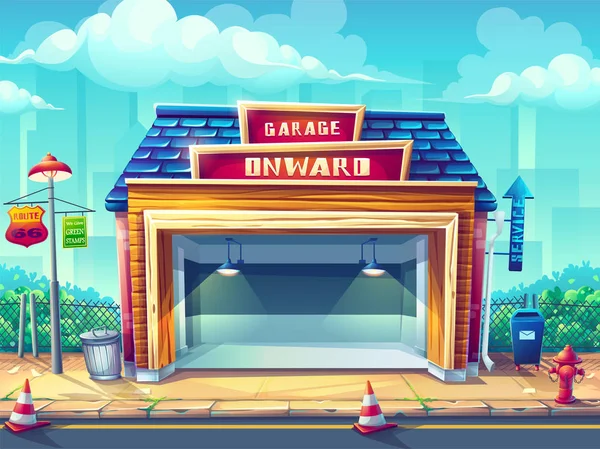 Restaurante Mexicano Exterior de Edificio Comedor — Vector de stock