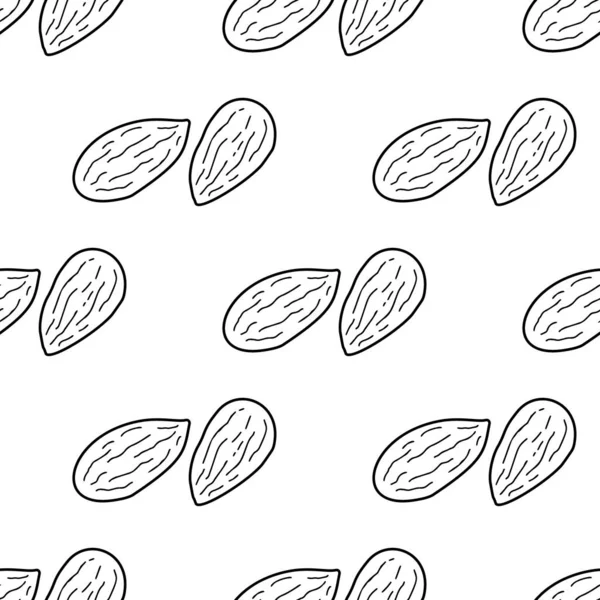花纹黑坚果 矢量手绘图案 — 图库矢量图片