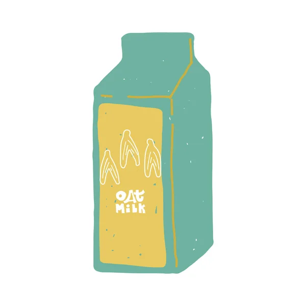 Oat Vegan Milk Vector 로고는 스타일의 아이콘으로 템플릿을 설계한다 유기농 — 스톡 벡터