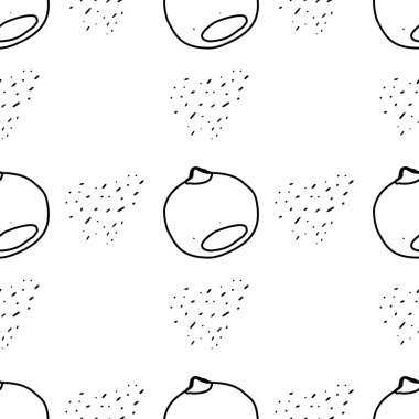 Ayçiçeği desenleri. Elle çizilmiş gıdalar kusursuz arka plan