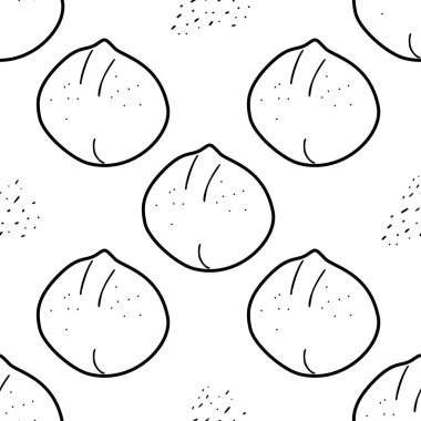 Macadamia şablonu. Kusursuz arkaplan vektörü