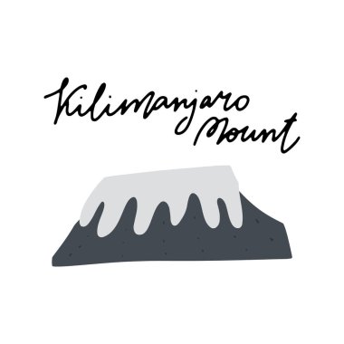 African safari Kilimanjaro Mount clipart vector set. Hand drawn elements in paper-cut style. Nature inspired simple geometry shapes, textured illustration. vector African safari Kilimanjaro Mount clipart vector set. Hand drawn elements in paper-cut style. Nature inspired simple geometry shapes, textured illustration. vector