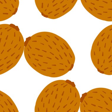 Egzotik Kivi meyve deseni. Komik karalama tarzında yapılmış kusursuz vektör arkaplanı. Yiyecek elementlerine tırman. El boyaması elementler.