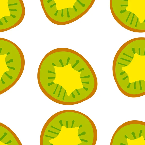 Patrón Fruta Kiwi Exótica Fondo Sin Costuras Vectorial Hecho Estilo — Archivo Imágenes Vectoriales