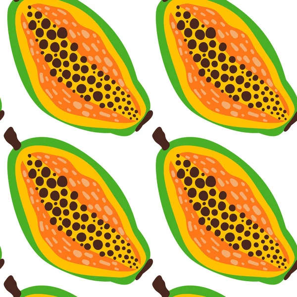 Padrão Fruta Exótica Fundo Sem Costura Vetorial Feito Estilo Doodle —  Vetores de Stock