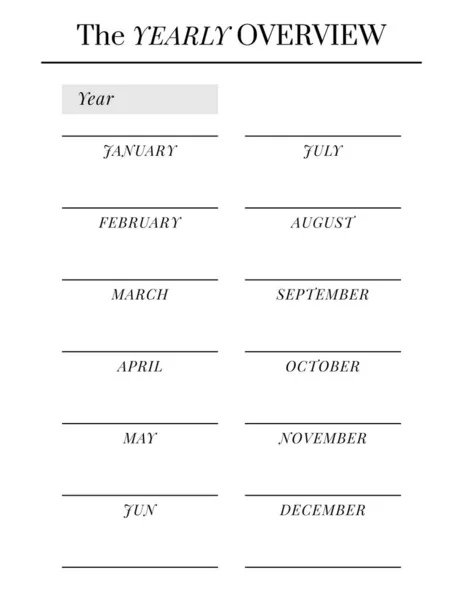 Letter Size Vector Planner Template Prázdná Tištěná Svislá Stránka Sešitu — Stockový vektor