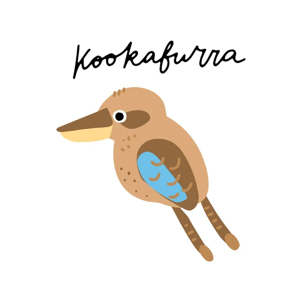 Clipart Illustration Vectorielle Kookaburra Oiseau Australien Poster Design Enfants — Image vectorielle