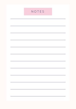 Bir grup minimalist soyut planlamacı. Not planlama şablonu. Notlar ve hedefler için boş yazdırılabilir dikey defter sayfası.