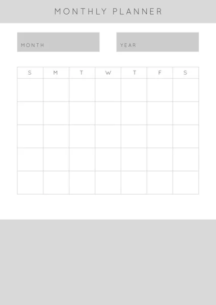 Minimalist Abstract Monochtome Planner Daily Weekly Monthly Planner Template Blank — Stock Vector