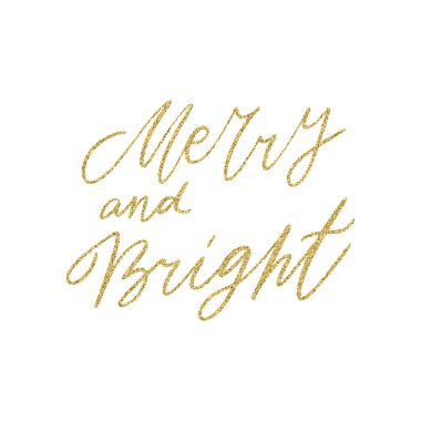 Parlak altın parıltılı desenli neşeli ve parlak el yazısı alıntısı. Eşsiz vektör betiği posteri. Kartlar, t-shirtler, çantalar, posterler, ürünler, afişler için özel baskı.