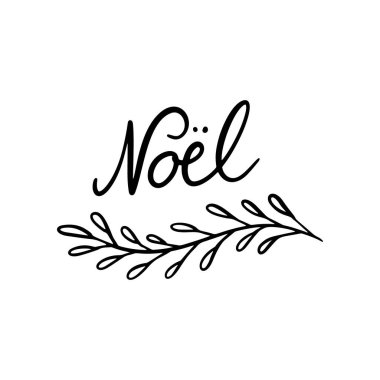 El çizimi harf şablonu, Noel. Etrafında çizimler var. Benzersiz vektör betiği poster diyor. Özel.