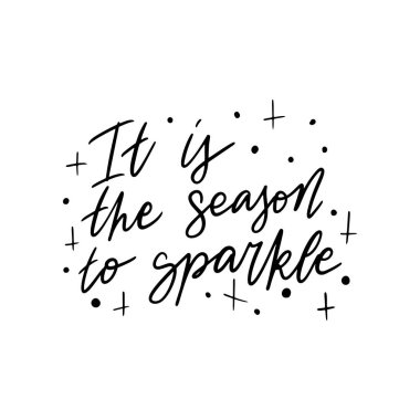 El yazması şablonlar etrafta resimlerle Sparkle 'ın sezonu. Benzersiz vektör betiği poster diyor. Özel.