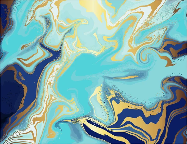 Зимние Праздники Золотой Мрамор Абстрактный Шаблон Шаблона Современный Белый Синий — стоковый вектор