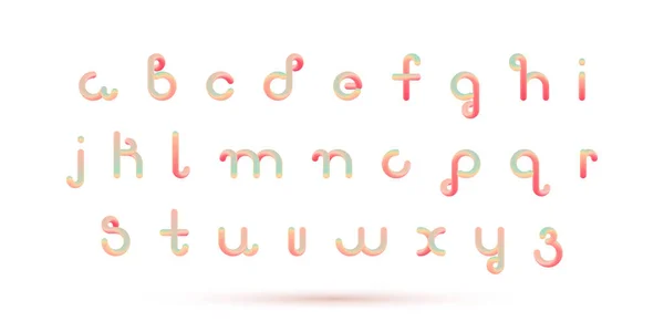 Gradient Bulle Lettering Rose Brillant Forme Minimale Alphabet Liquid Couleur — Image vectorielle