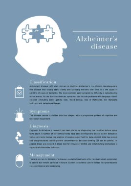 Alzheimer hastalığı taşıyıcısı. Yaşlı sağlık sorunları kalıpları. Büyükbaba silueti izole edilmiş. Karalama stilinde yapılmış el yapımı tıp ilüzyonu, renkli tasarım.