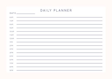 Vektör minimalist soyut planlamacı. Pastel pembe gül renkleri ile modern kadın organizatörü. Günlük, haftalık, aylık planlama şablonu. Boş yazdırılabilir yatay not defteri sayfası. Kağıt sayfa numarası A4.