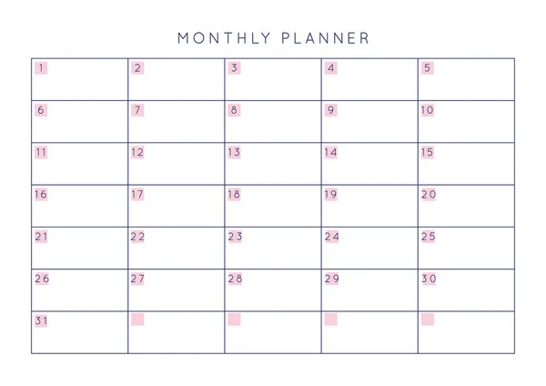 미니멀리즘 추상적 Planner Modern 조직자 파스텔 Daily Planner Template Blank — 스톡 벡터