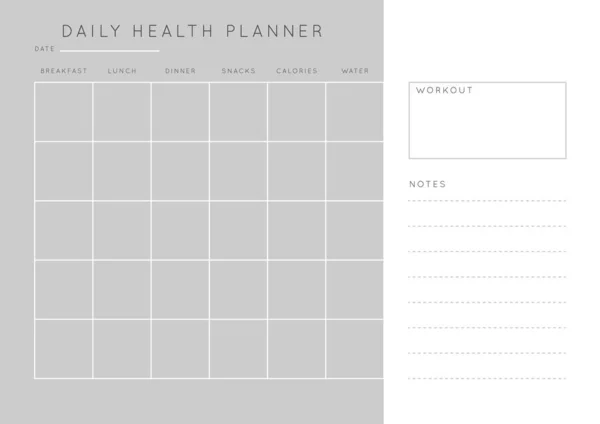 Vector Monochrome Minimalist Abstract Planner Daily Weekly Monthly Planner Template — Stock Vector